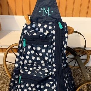 Thirty-one Sling backpack “M” - Navy dot/teal